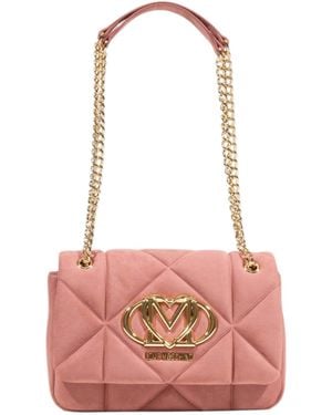 Moschino Handbag With Automatic Button Fastening And Inside Pocket - Pink