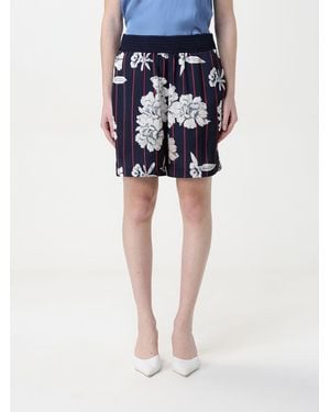 Liu Jo Floral Print Shorts With Stripes - Blue
