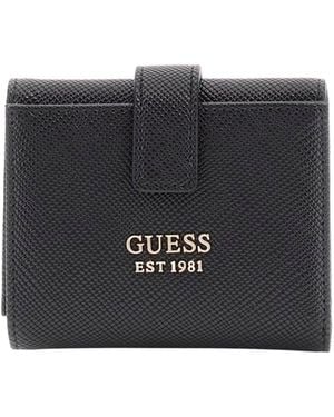 Guess Button Fastening Wallet With Inside Pocket - Black