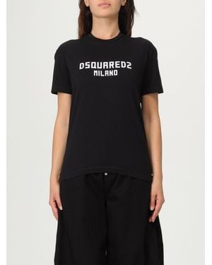 DSquared² Comfortable Short Sleeve T-Shirt With Graphic Print - Black