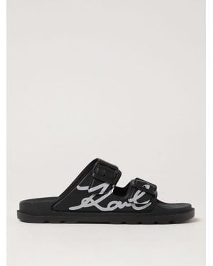 Karl Lagerfeld Signature Slides Sandals - Black
