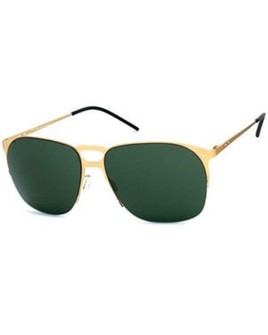 Italia Independent Gold Metal Sunglasses - Green