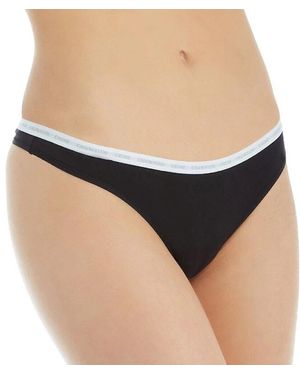 Calvin Klein Cotton Thong Underwear Low Rise Thong - Black
