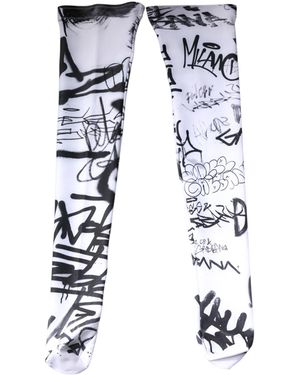 Dolce & Gabbana Graffiti Print Leg Warmers - White