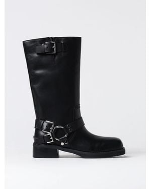 Michael Kors Leather Buckle Boots - Black