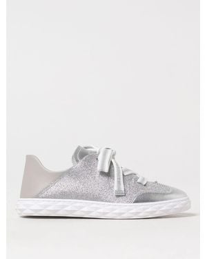 Jimmy Choo Diamond Light Flex Glitter Trainers - White