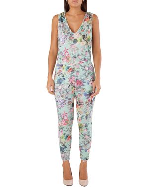Met Floral Print Jumpsuit For - Blue