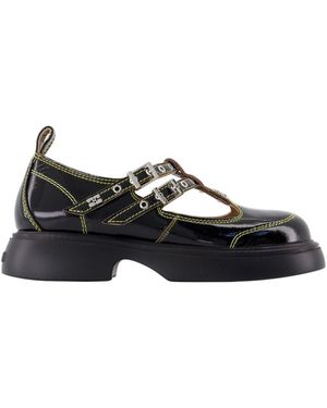 Ganni Platform Mary Jane Shoes - Black