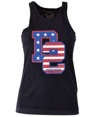 DSquared² American Flag Tank Top - Black