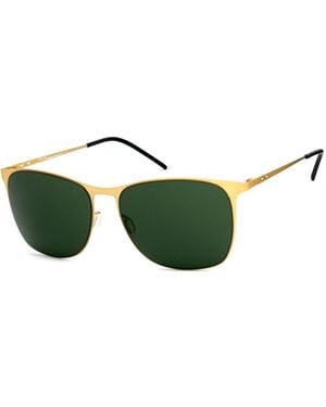 Italia Independent Gold Metal Sunglasses - Green