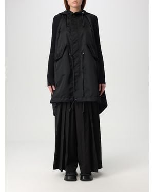 Sacai Hooded Long Coat Water Resistant - Black