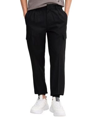 ARMANI EXCHANGE Polyester Viscose Trousers With Multiple Pockets - Black