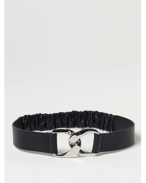 Orciani Elasticized Belt With Metallic Interlocking Detail For Waist - Black