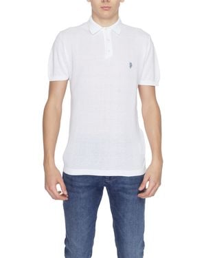 U.S. POLO ASSN. Cotton Polo Shirt With Short Sleeves And Button Fastening - White