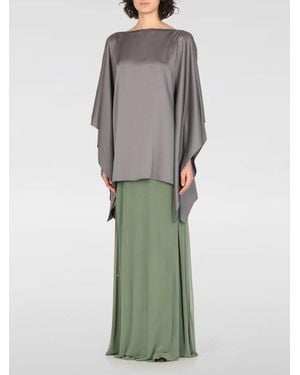 Lanvin Silk Boat Neck Blouse - Grey