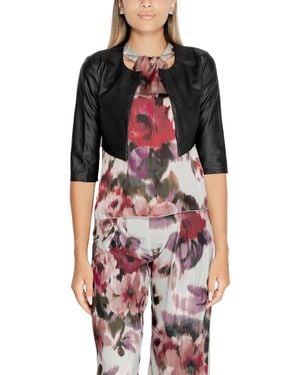 Rinascimento Faux Leather Bolero Jacket - Red