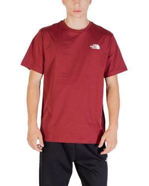 The North Face Printed Short Sleeve Round Neck T-Shirt - Red