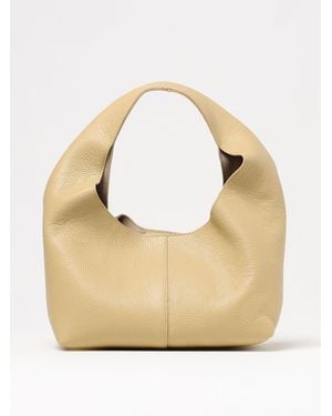 Liviana Conti Pebbled Leather Shoulder Bag - Natural