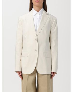 Officine Generale Elegant Blazer With Notched Lapels And Single-Breasted Closure For Stylish Layering - Natural