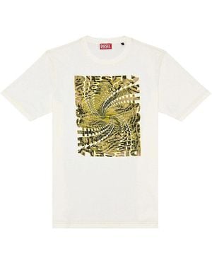 DIESEL Printed Short Sleeve Round Neck T-Shirt - White