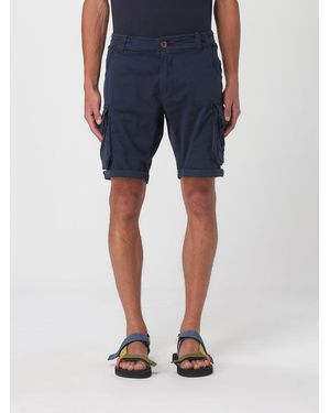 Alpha Industries Relaxed Fit Solid Cargo Shorts With Multiple Pockets - Blue