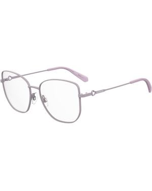Moschino Heart Metal Frame Eyeglasses Mol6017 - Metallic