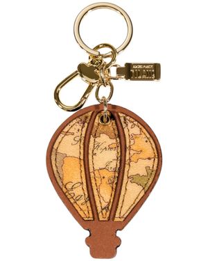 Alviero Martini 1A Classe Leather Key-Ring With Geometric Pattern - Metallic