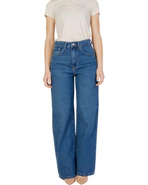 ONLY High Waisted Wide Leg Jeans Owls7234 - Blue