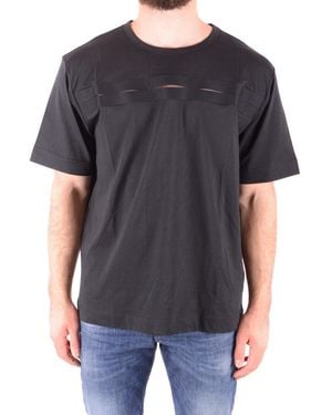 DIESEL Short Sleeve Round Neck Cotton T-Shirt - Black