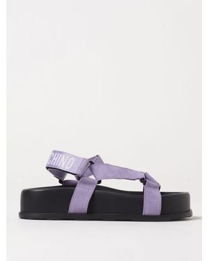 Moschino Platform Sandals Suede Casual - Purple