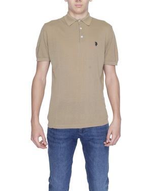 U.S. POLO ASSN. Cotton Polo Knitwear With Button Fastening - Blue
