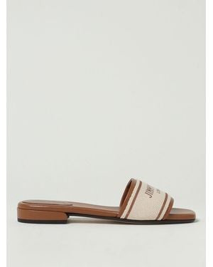 Jimmy Choo Flat Leather Sandals - Natural