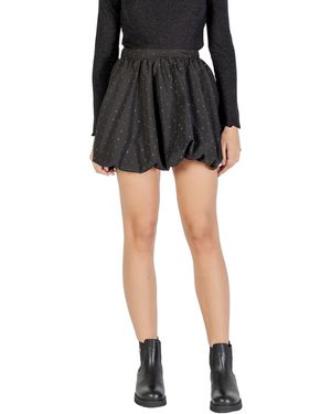 Jacqueline De Yong Polka Dot Cotton-Polyester Blend Skirt - Black