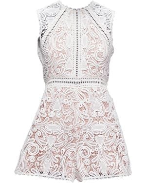 Alexis Lace Mini Romper - White