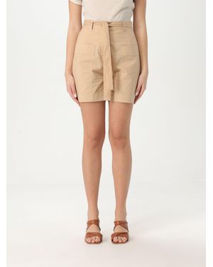Liu Jo Belted Cotton Shorts With Pockets - Natural