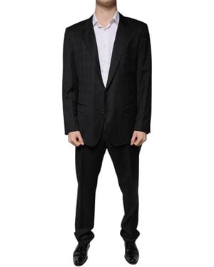 Dolce & Gabbana Classic Fit Suit Check - Black