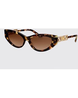 Versace Elegant Eyewear With Distinctive Temples For Stylish Sun Protection - Brown