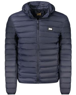 Roberto Cavalli Polyester Jacket With Zip Closure And Pockets - Blue