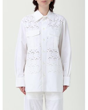 Marine Serre Lasercut Poplin Shirt - White