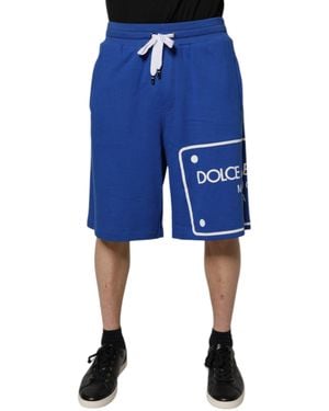 Dolce & Gabbana Logo Print Casual Shorts - Blue