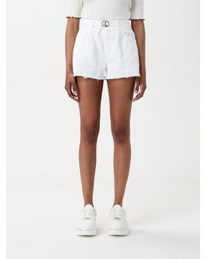Twinset Highwaisted Denim Shorts - White