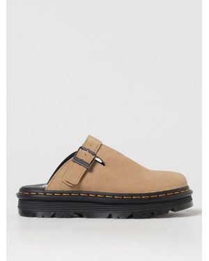 Dr. Martens Leonore Suede Buckle Clog - Natural