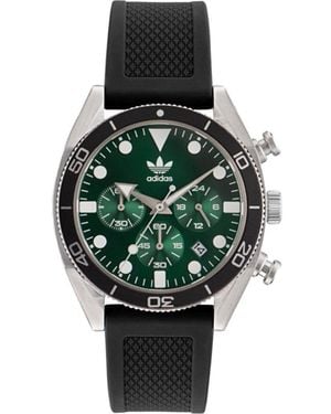 adidas Black Silicone Watch - Green