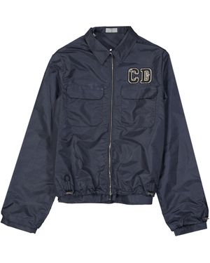 Dior Zip-Up Jacket With Pockets And Elastic Hem - Blue