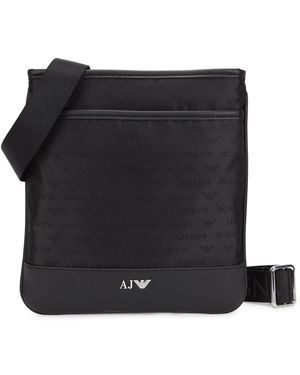 Armani Jeans Black Monogrammed Cross-body Bag