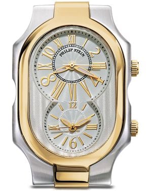 Philip Stein Large Signature Two Tone Gold A Watch Head, 50mm X 32mm - Blue