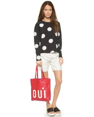Clare V. Supreme Margot Tote - Oui Print - Red
