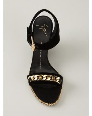 Giuseppe Zanotti Gold Chain Wedge Sandals - Metallic