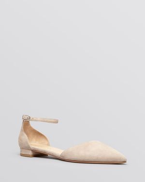 Via Spiga Pointed Toe D'Orsay Flats - Vanna - Natural