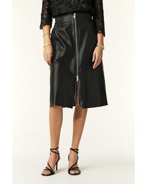 Ba&sh Flared Front-Slit Midi Skirt - Black